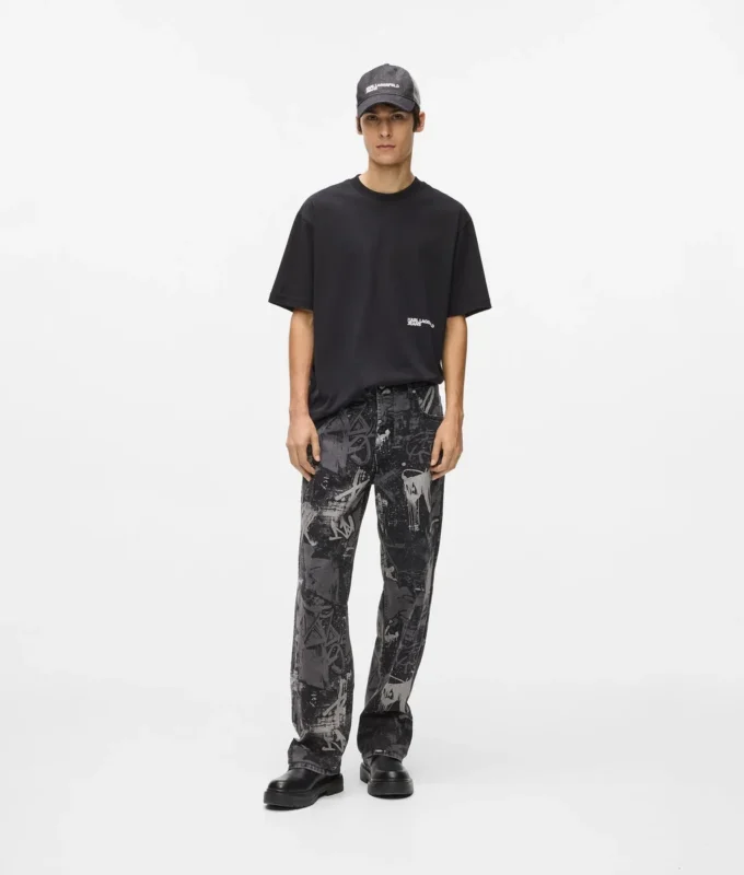 Afslappede jeans med malingseffekt
