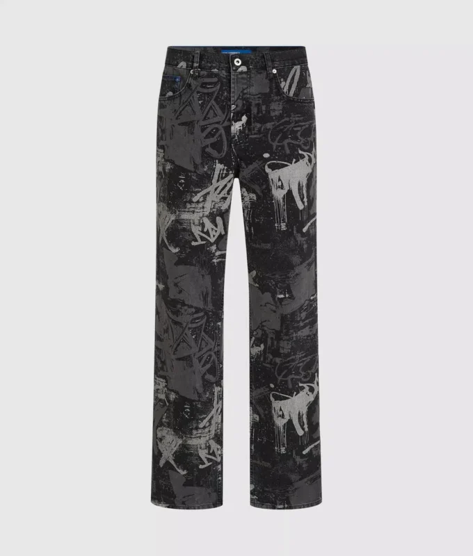 Afslappede jeans med malingseffekt