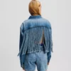 AFSLAPPET DENIMJAKKE MED FRANCHER