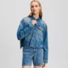 AFSLAPPET DENIMJAKKE MED FRANCHER