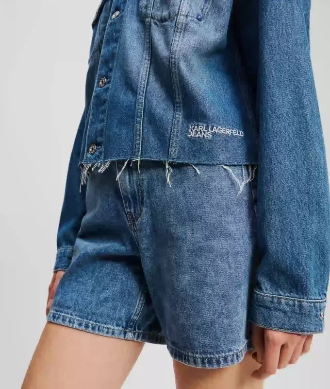 AFSLAPPET DENIMJAKKE MED FRANCHER