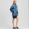 AFSLAPPET DENIMJAKKE MED FRANCHER