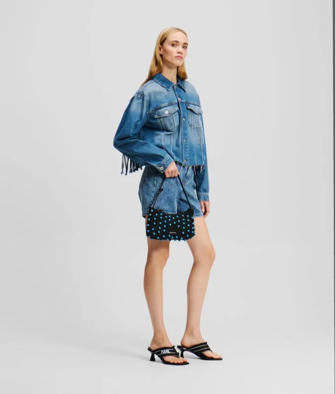 AFSLAPPET DENIMJAKKE MED FRANCHER