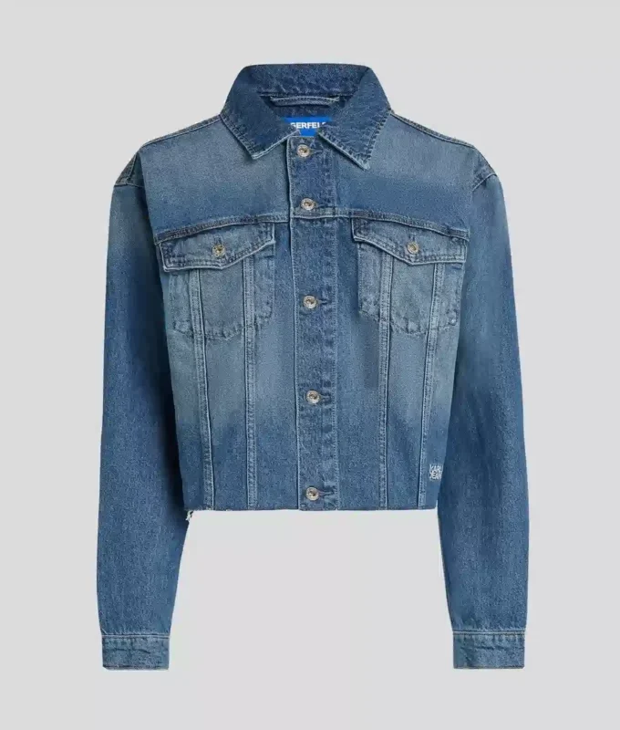 AFSLAPPET DENIMJAKKE MED FRANCHER
