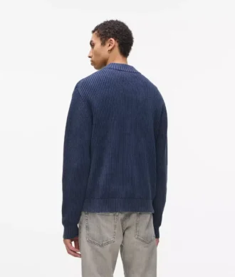 Afslappet sweater med halv lynlås