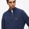 Afslappet sweater med halv lynlås