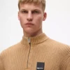 Afslappet sweater med halv lynlås
