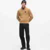 Afslappet sweater med halv lynlås