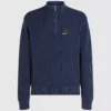 Afslappet sweater med halv lynlås