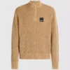 Afslappet sweater med halv lynlås