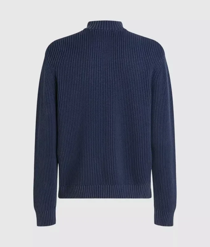 Afslappet sweater med halv lynlås