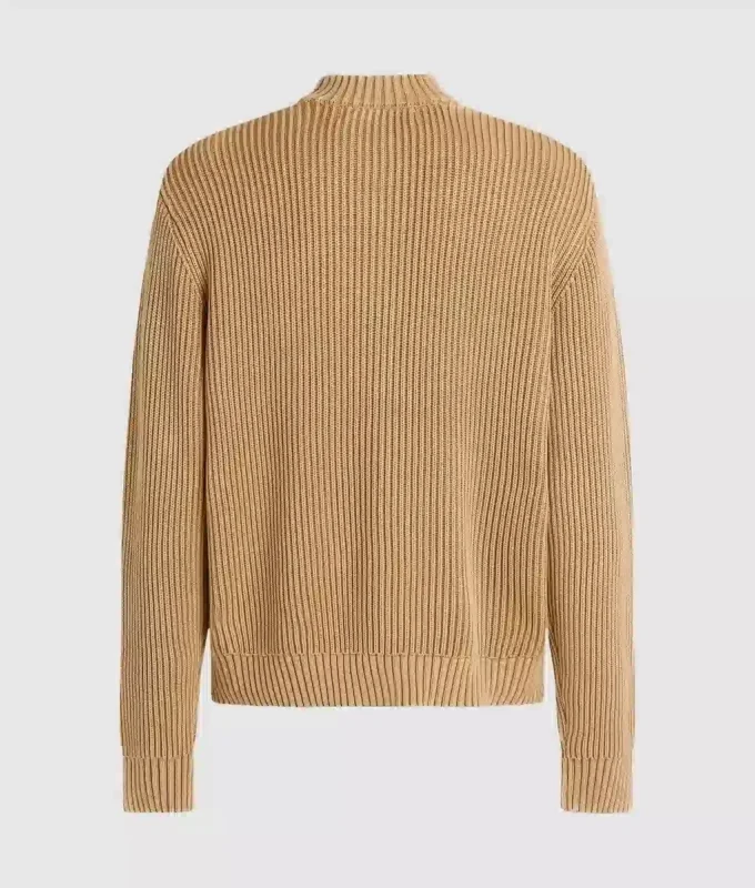 Afslappet sweater med halv lynlås