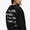 Afslappet sweatshirt med Karl-citat