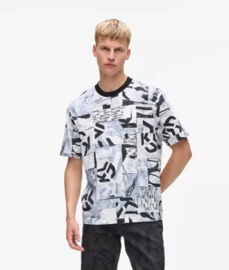 Afslappet T-shirt med monogram overalt