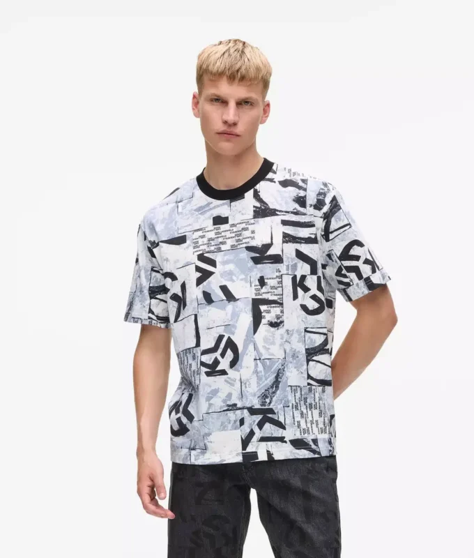 Afslappet T-shirt med monogram overalt