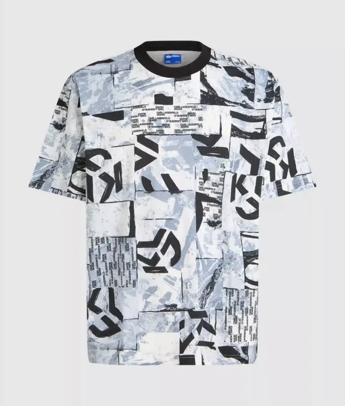 Afslappet T-shirt med monogram overalt