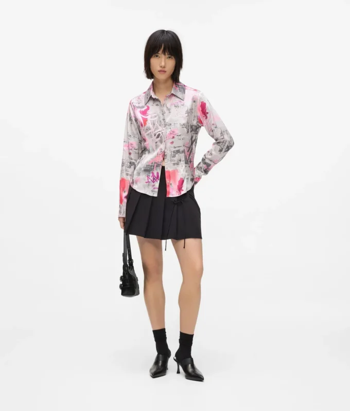 All-over malet skjorte