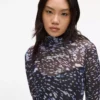 All-over-print mesh-kjole