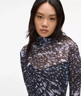 All-over-print mesh-kjole