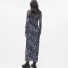 All-over-print mesh-kjole