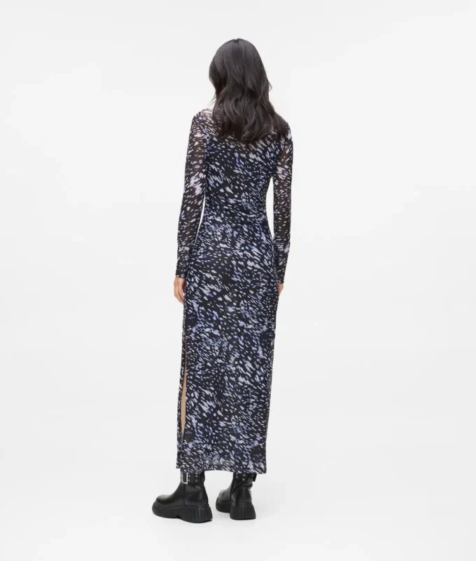 All-over-print mesh-kjole