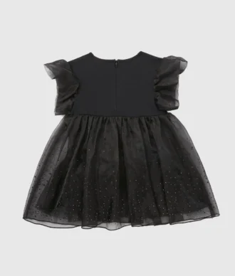Babykjole i mesh med rhinestones