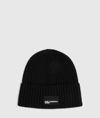 Beanie med logo-patch