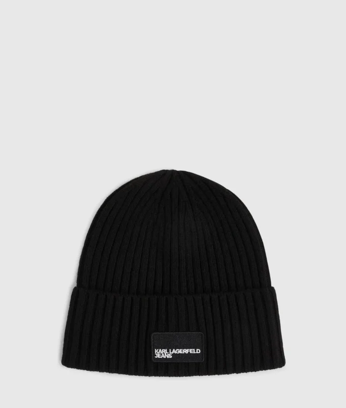 Beanie med logo-patch