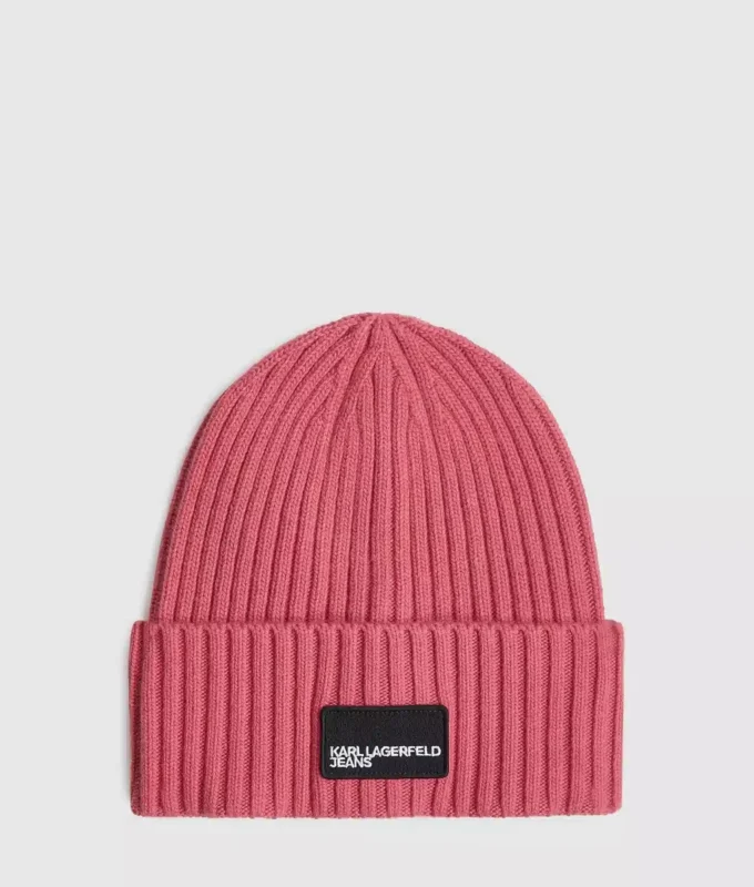 Beanie med logo-patch
