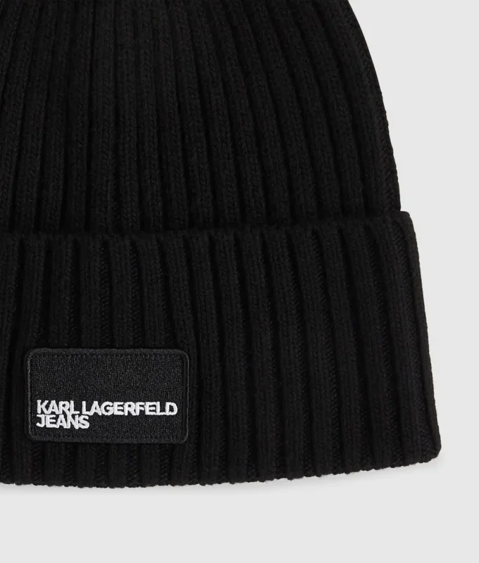 Beanie med logo-patch