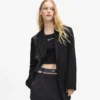 Blazer med denimpanel