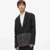 Blazer med denimpanel