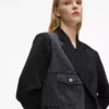 Blazer med denimpanel