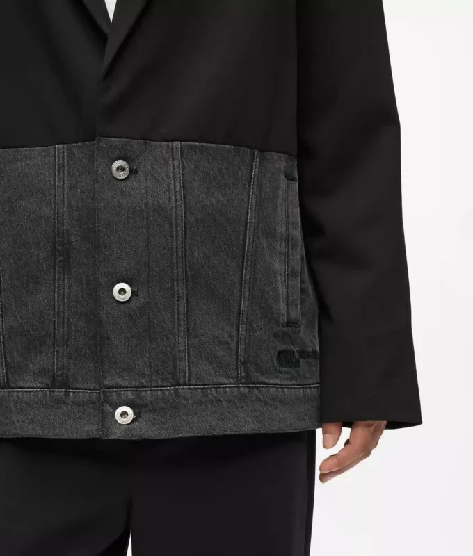 Blazer med denimpanel
