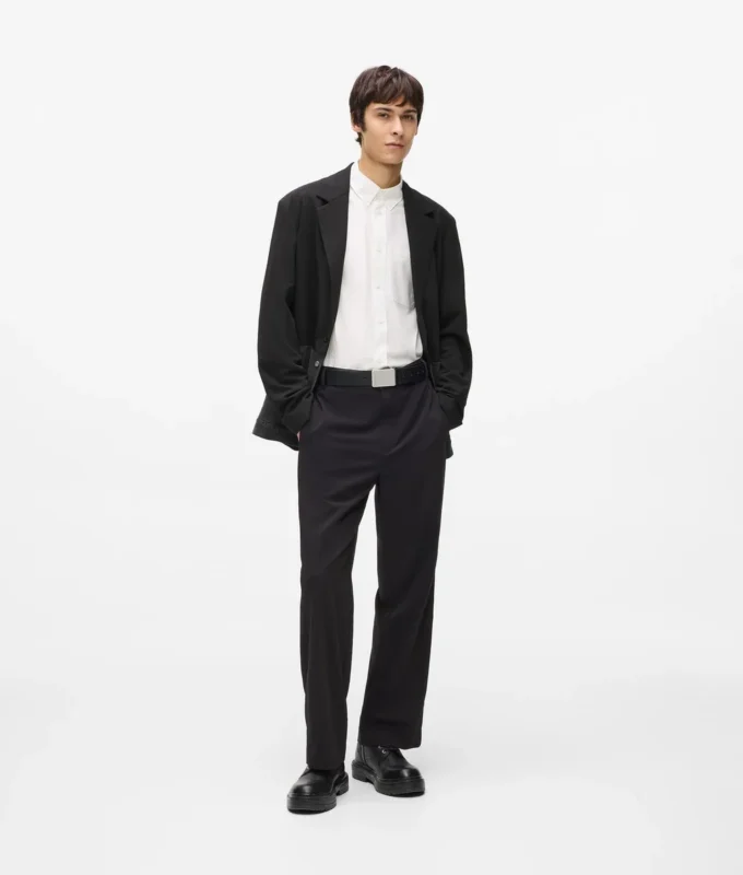 Blazer med denimpanel