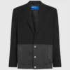 Blazer med denimpanel