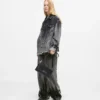 Blegede jeans med lav talje og brede ben