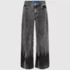 Blegede jeans med lav talje og brede ben