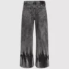 Blegede jeans med lav talje og brede ben