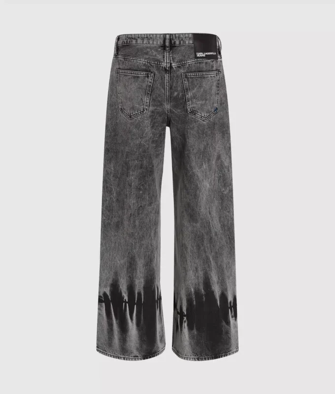 Blegede jeans med lav talje og brede ben