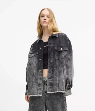 Bleget denimjakke