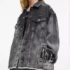 Bleget denimjakke
