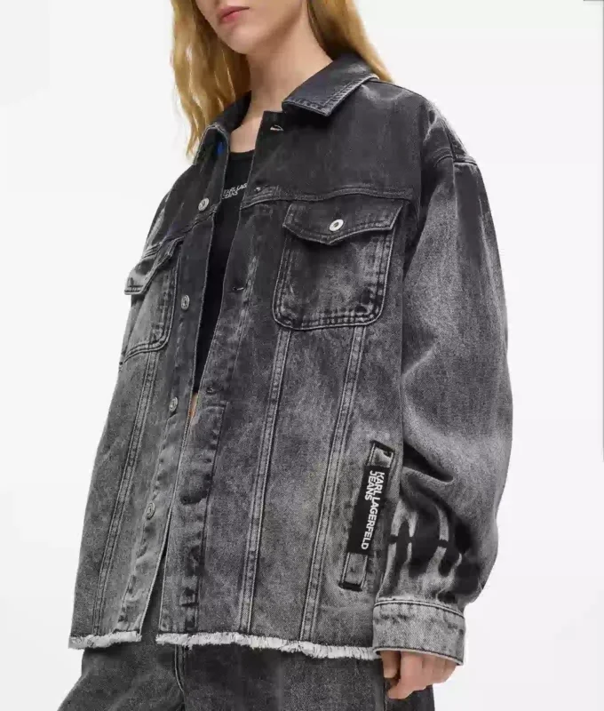 Bleget denimjakke