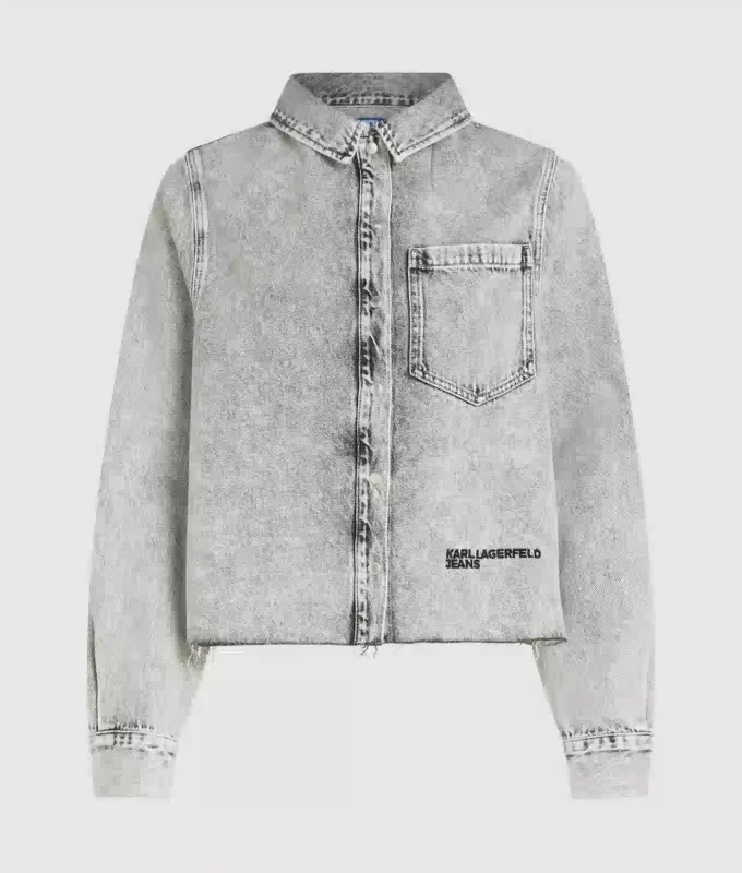 Bleget denimskjorte