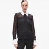 Bluse med slipsdetalje