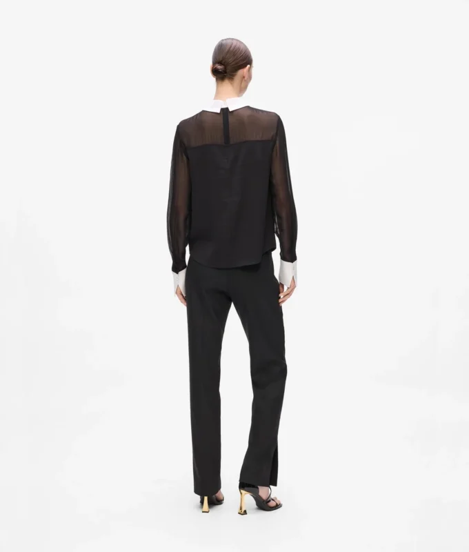 Bluse med slipsdetalje