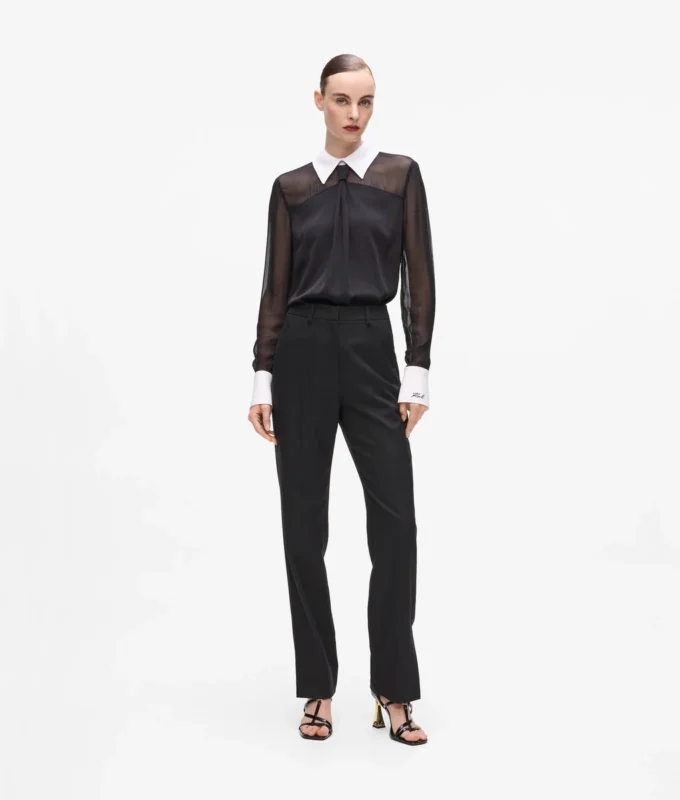 Bluse med slipsdetalje