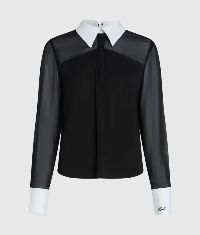 Bluse med slipsdetalje