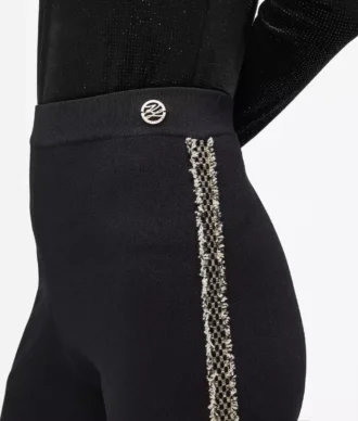 Bouclé-detaljerede strikkede bukser