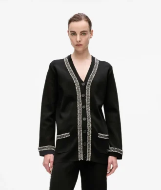 Bouclé-detaljeret cardigan